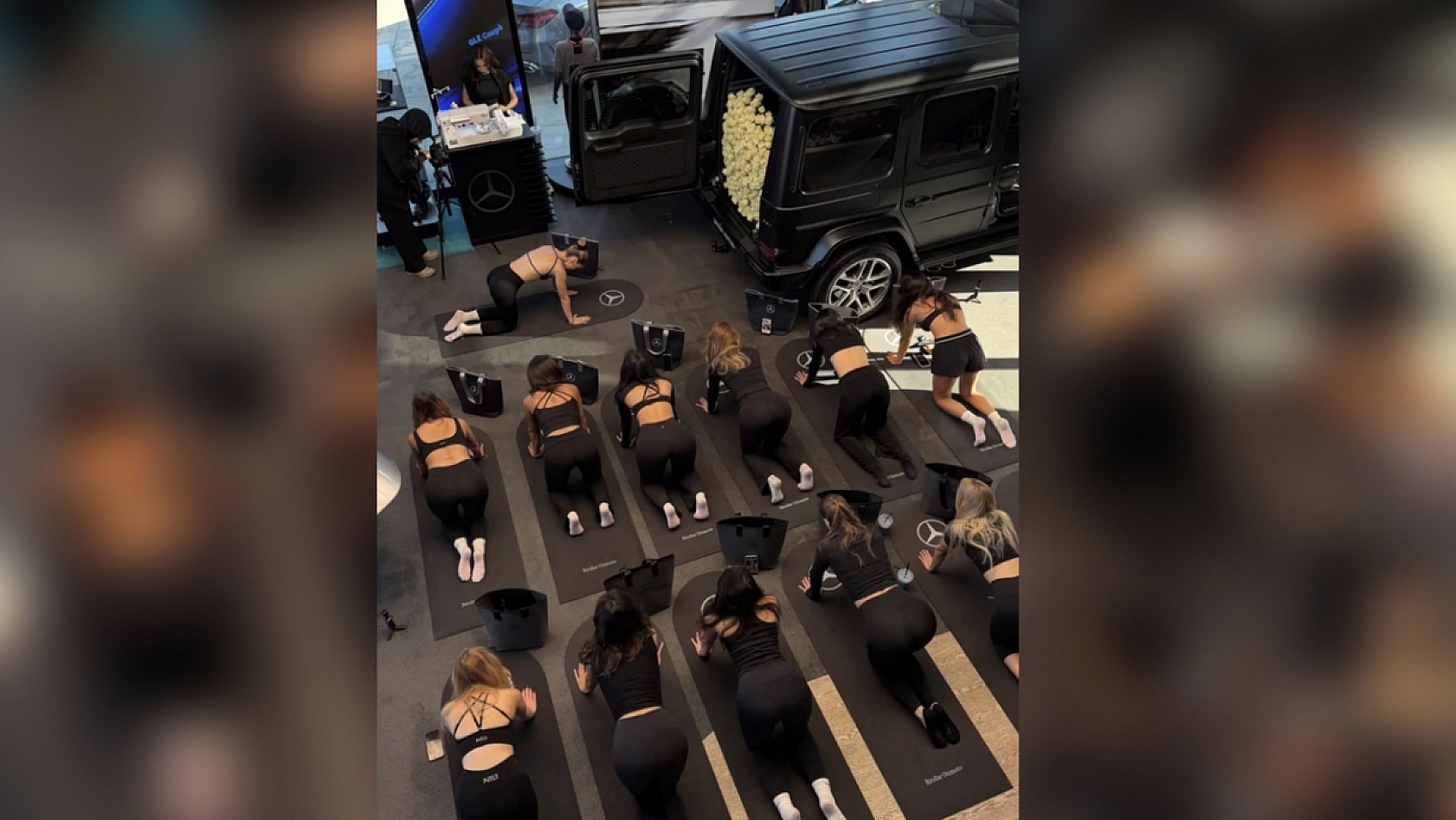 Otomobil bayisindeki yoga etkinliği tartışma yarattı