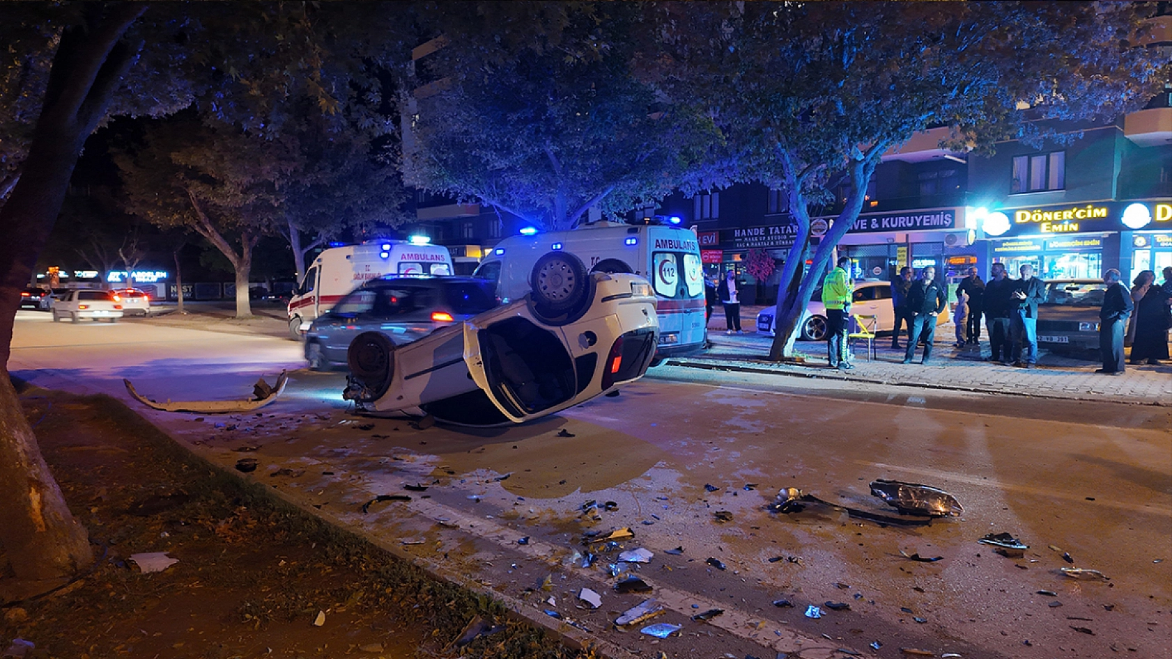 Konya'da feci kaza: otomobil takla attı