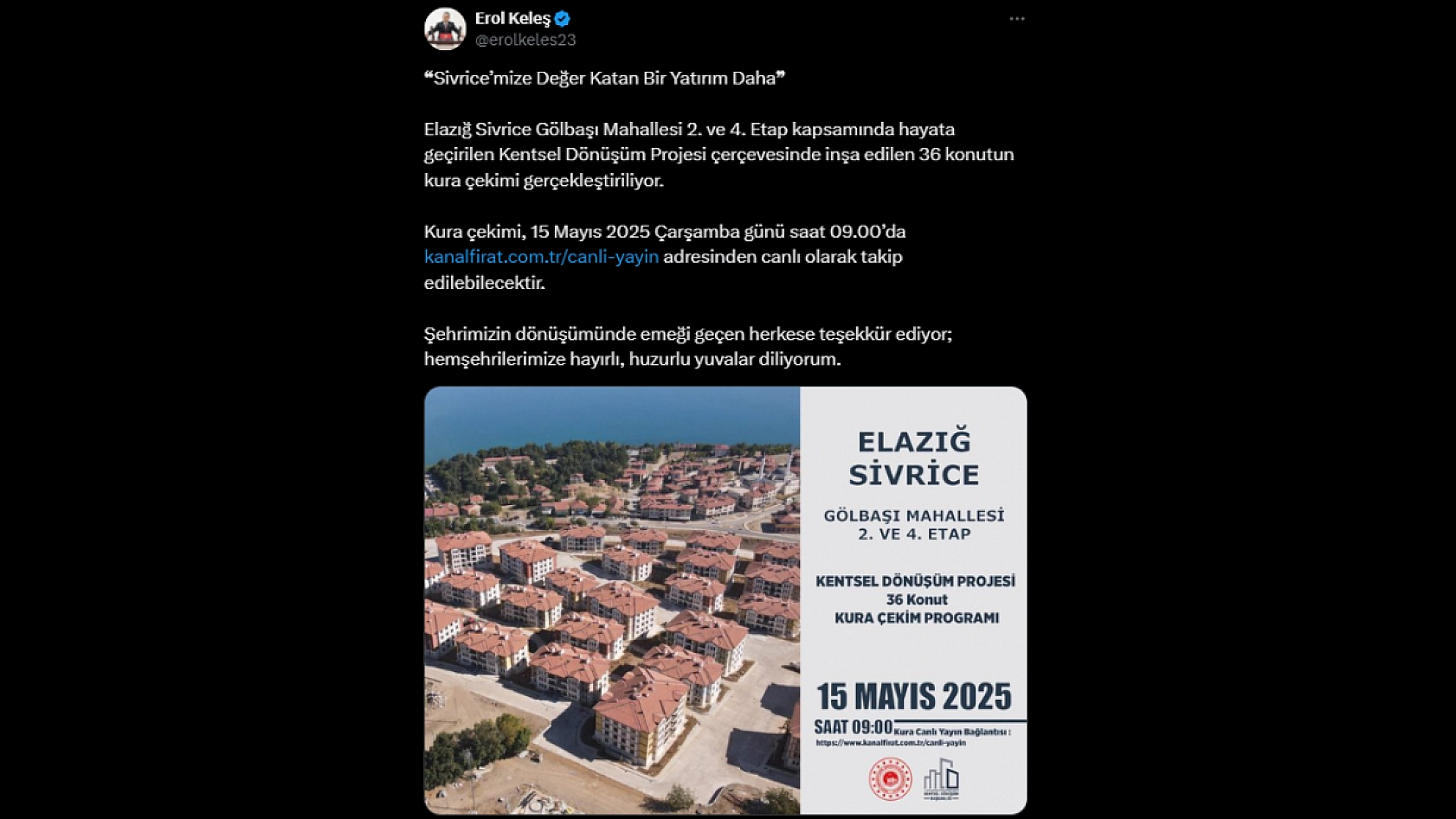 Elazığ'da kura heyecanı: Konut sahipleri belli oluyor!
