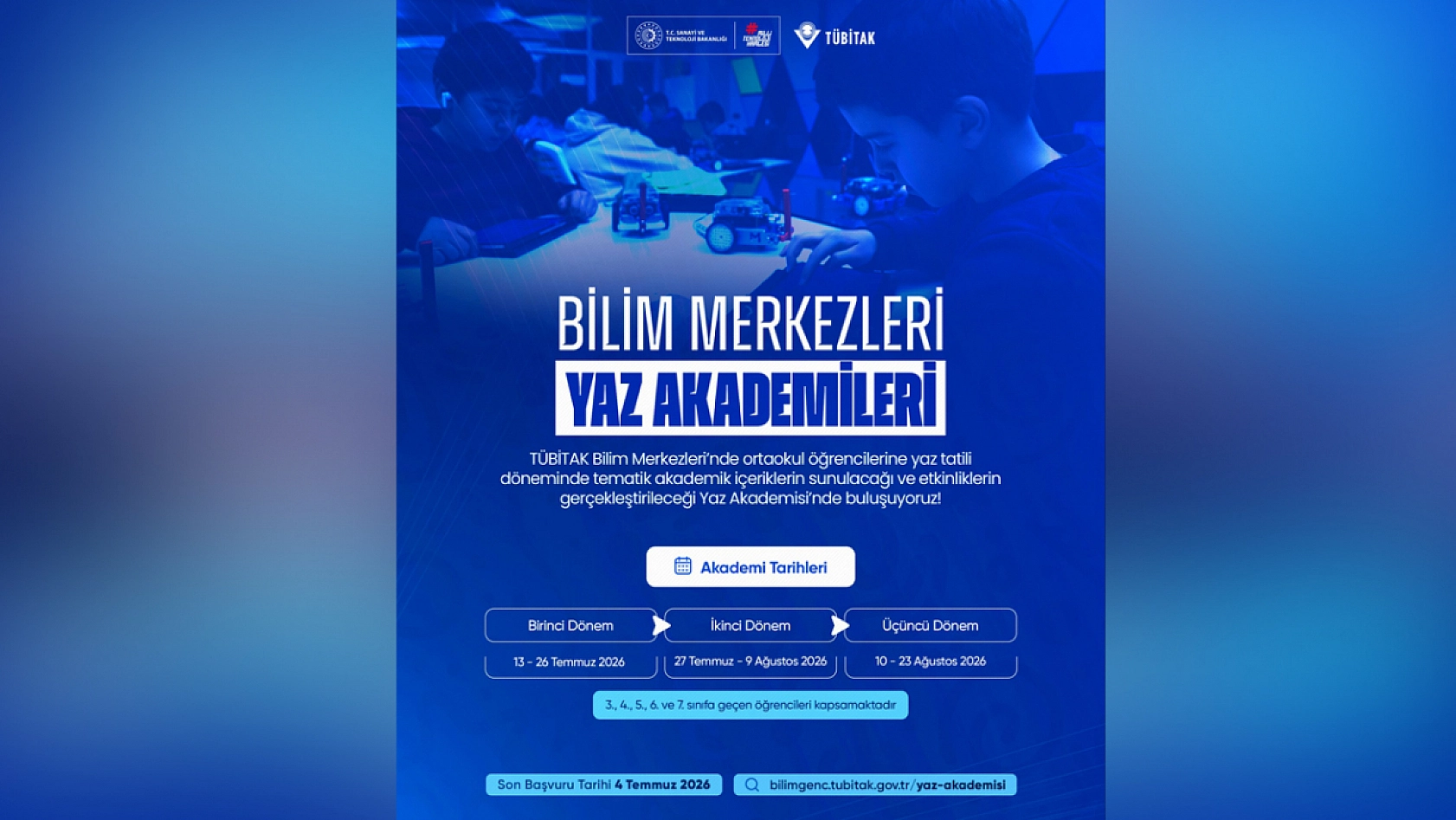 TÜBİTAK'tan öğrencilere müjde!