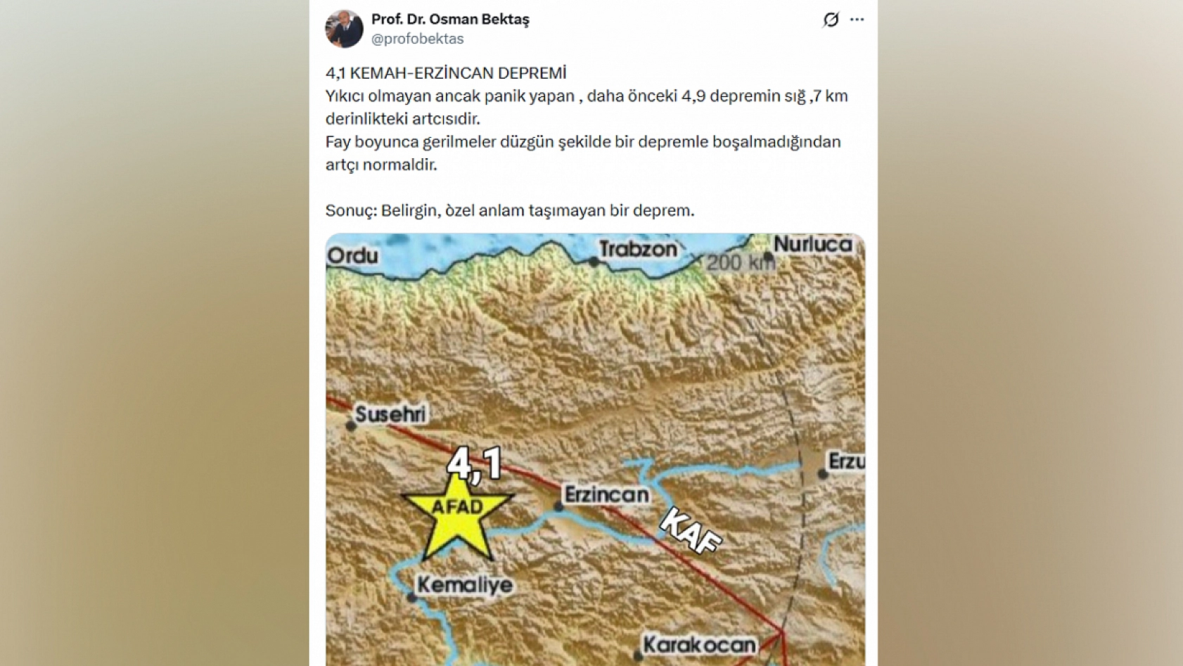 Erzincan'da 4,1'lik deprem! Uzmanından kritik uyarı