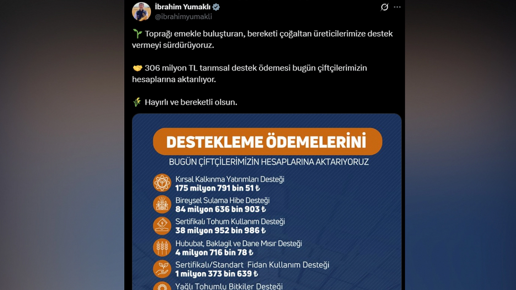 Çiftçilere müjde! Destek ödemeleri hesaplara aktarıldı