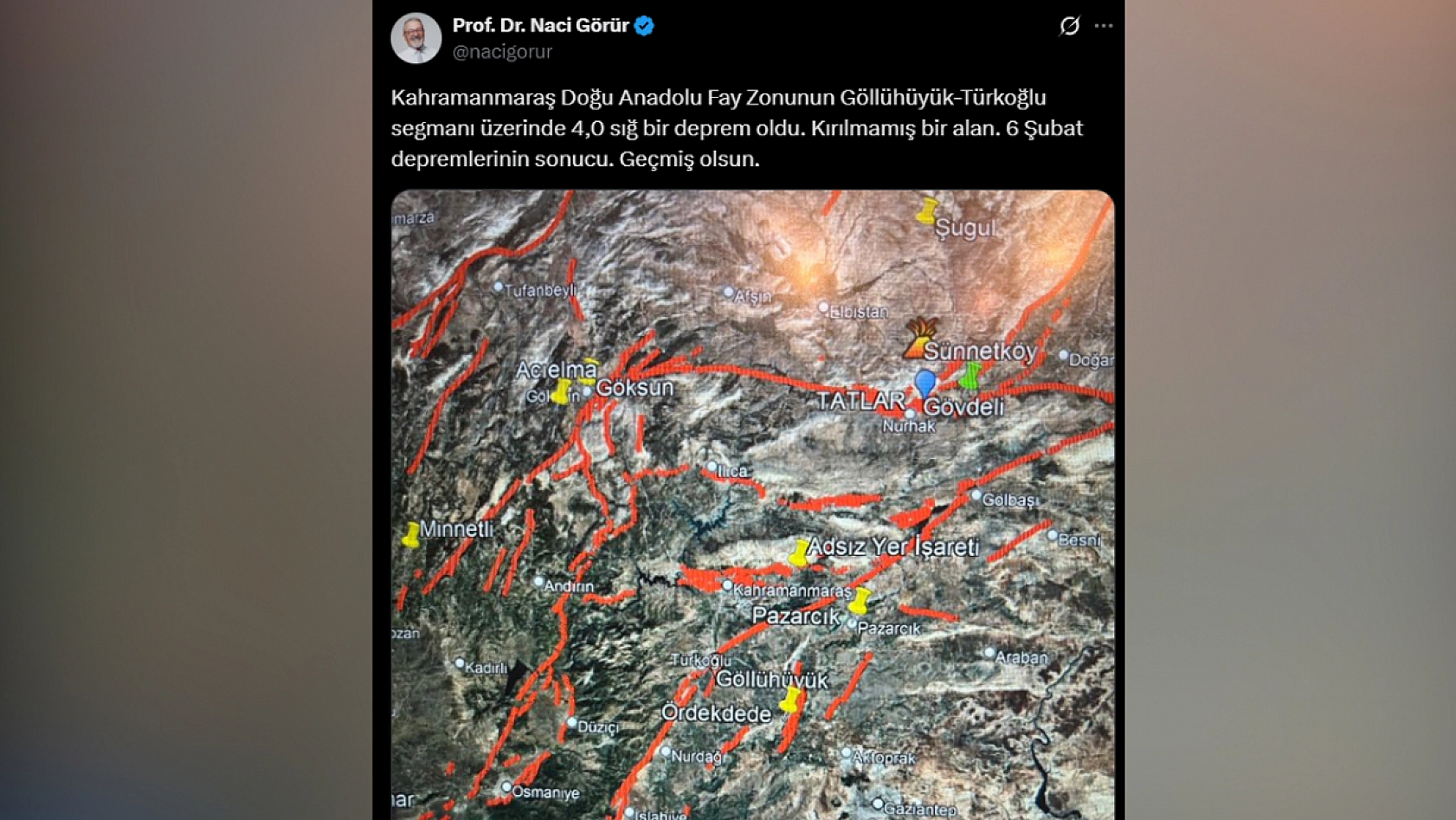 Görür'den deprem sonrası açıklama geldi: Kırılmamış bir alan