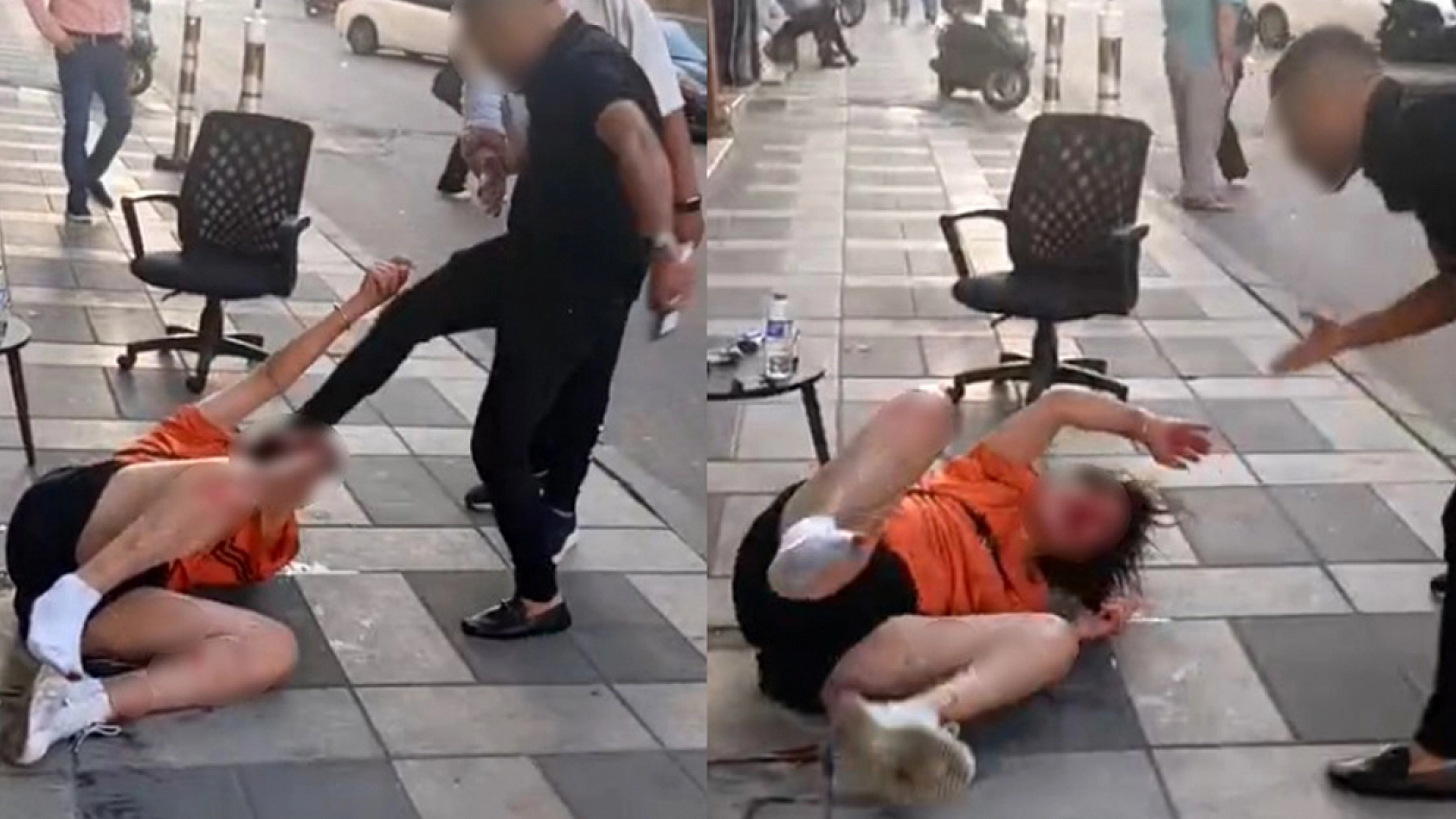Cadde ortasında dehşet anlar
