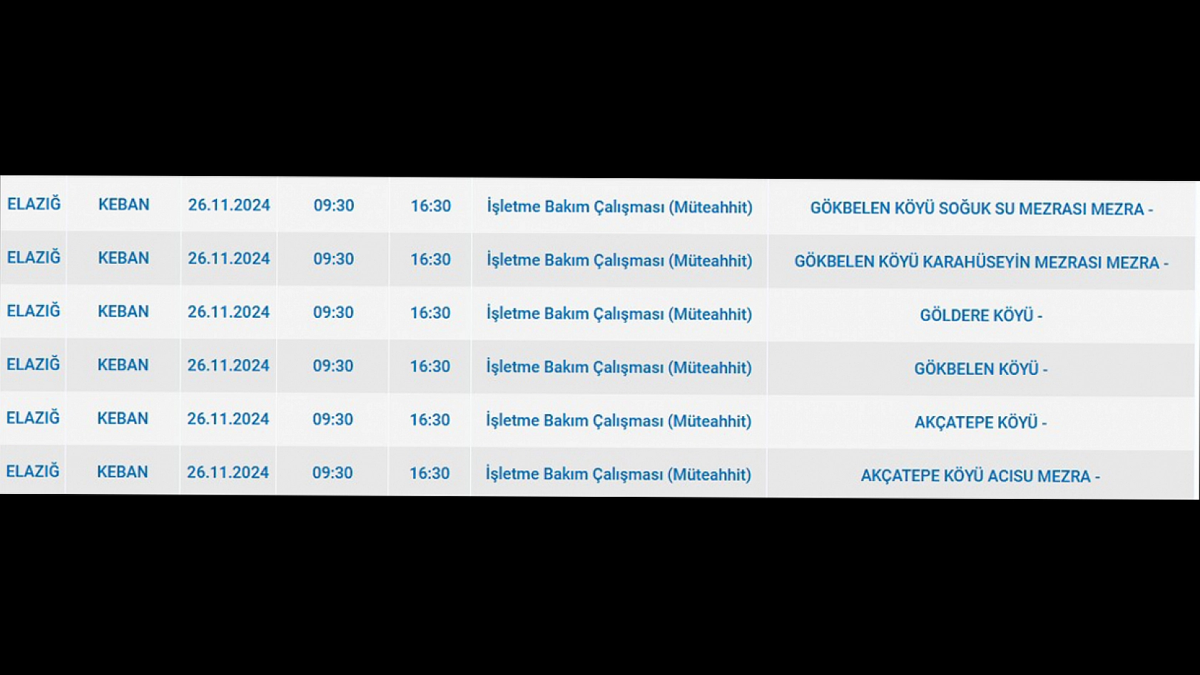 Elazığ'da Bugün 7 İlçe Karanlıkta Kalacak!