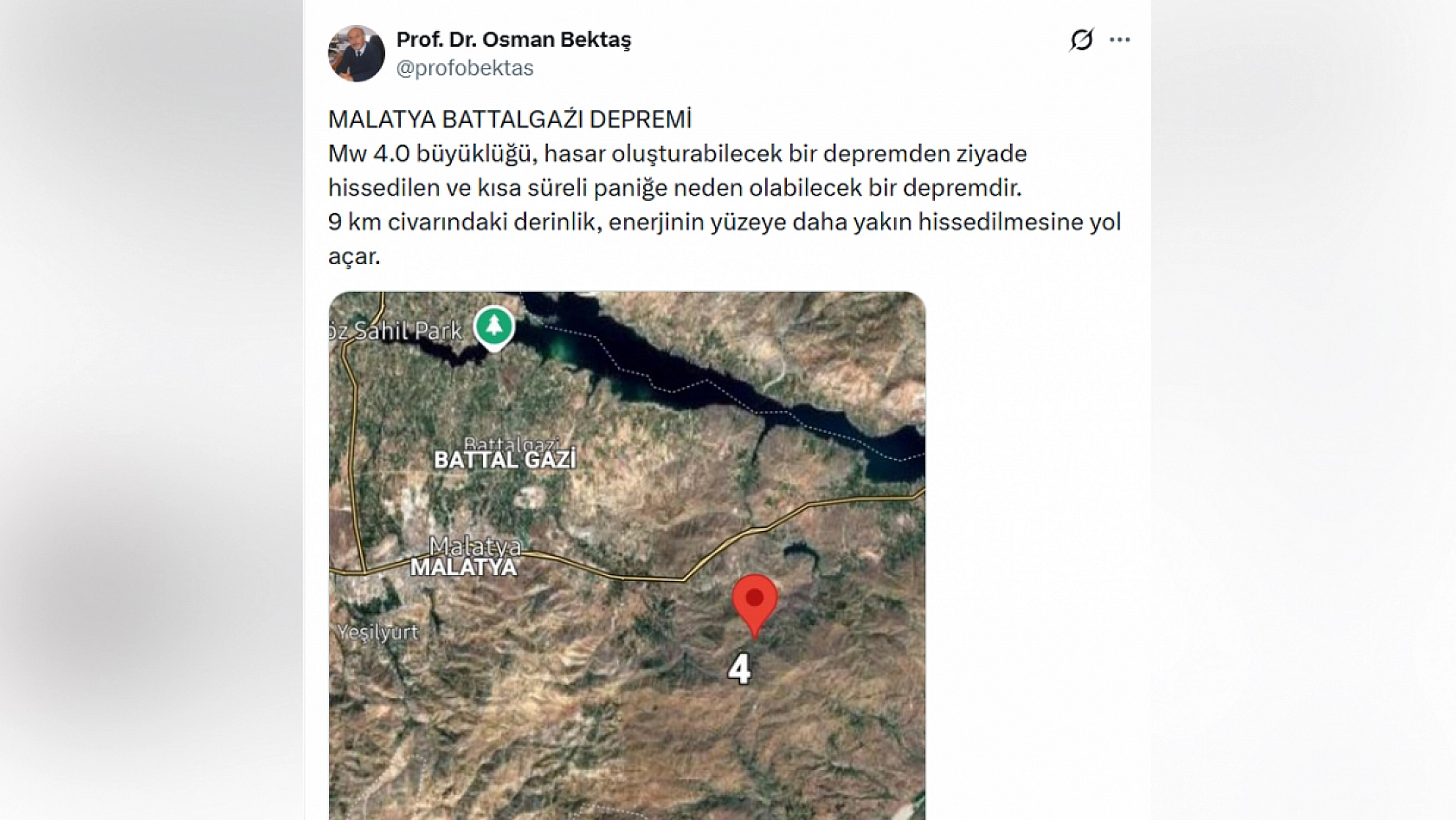 Prof. Dr. Bektaş'tan Malatya depremi açıklaması! Tehlike devam ediyor