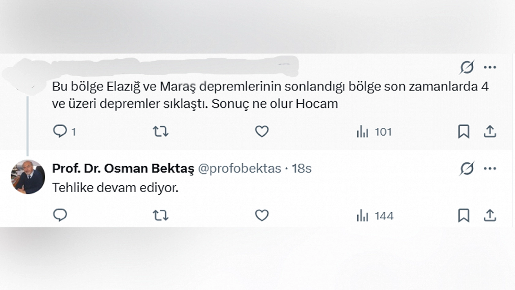 Prof. Dr. Bektaş'tan Malatya depremi açıklaması! Tehlike devam ediyor