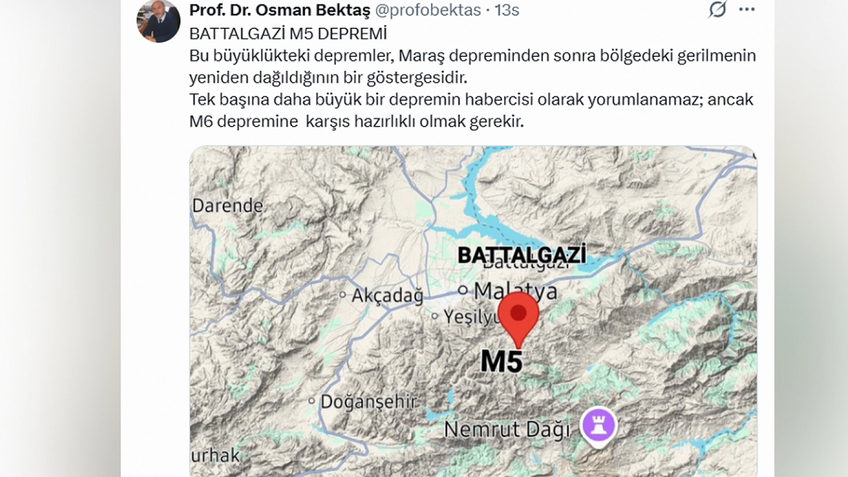 Deprem uzmanı Bektaş Malatya'yı işaret etti! 'Hazırlıklı olmak gerekir'