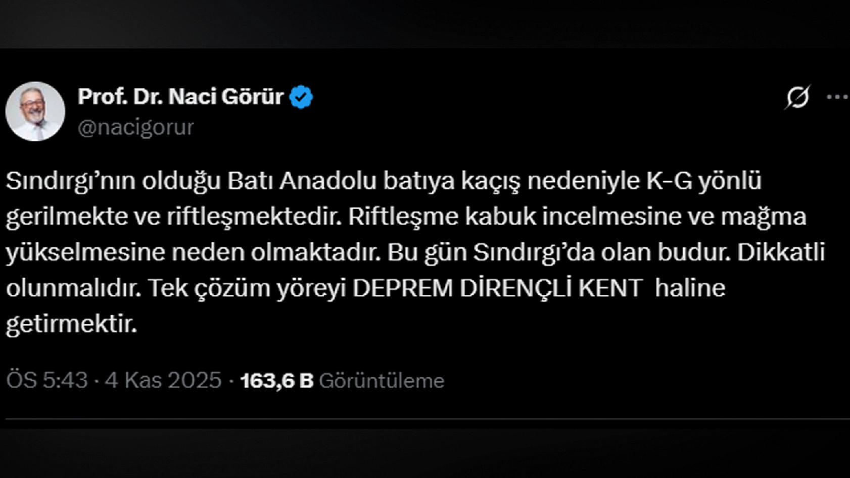 Görür'den kritik açıklama: O bölgeye dikkat çekti