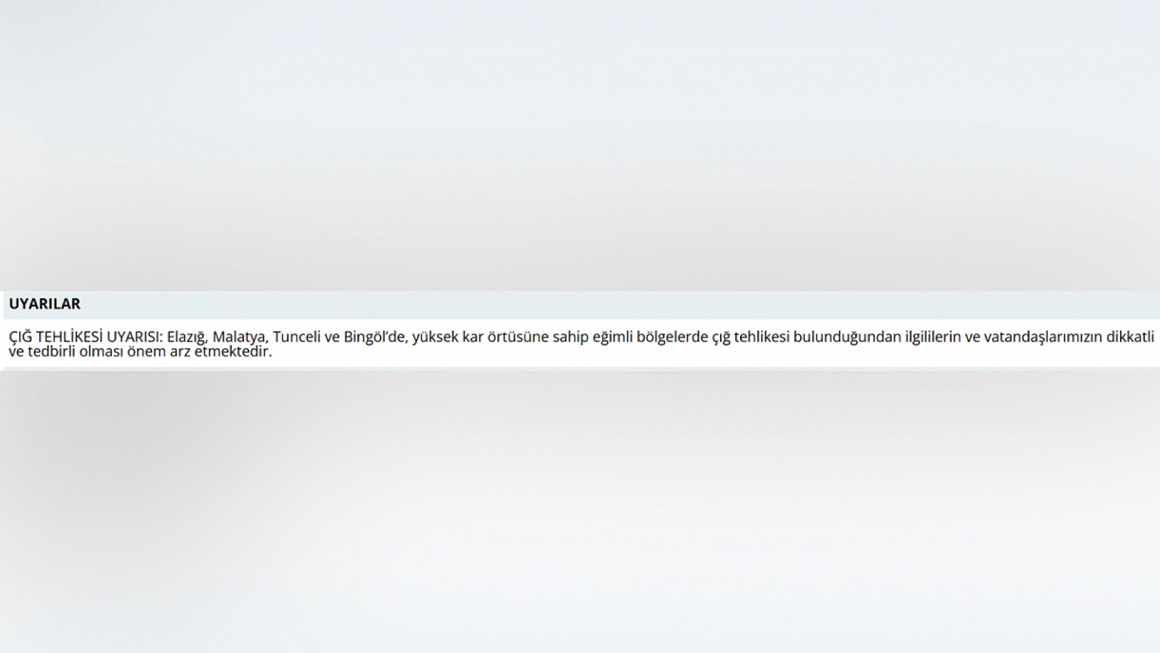 Meteoroloji Elazığ dahil 4 il için uyarıda bulundu