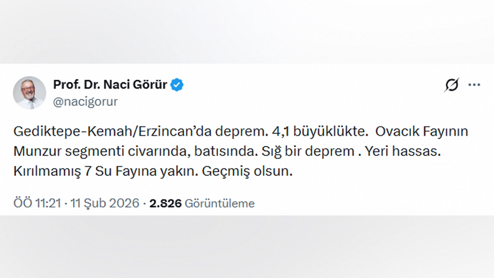Görür'den Erzincan depremi sonrası kritik açıklama!