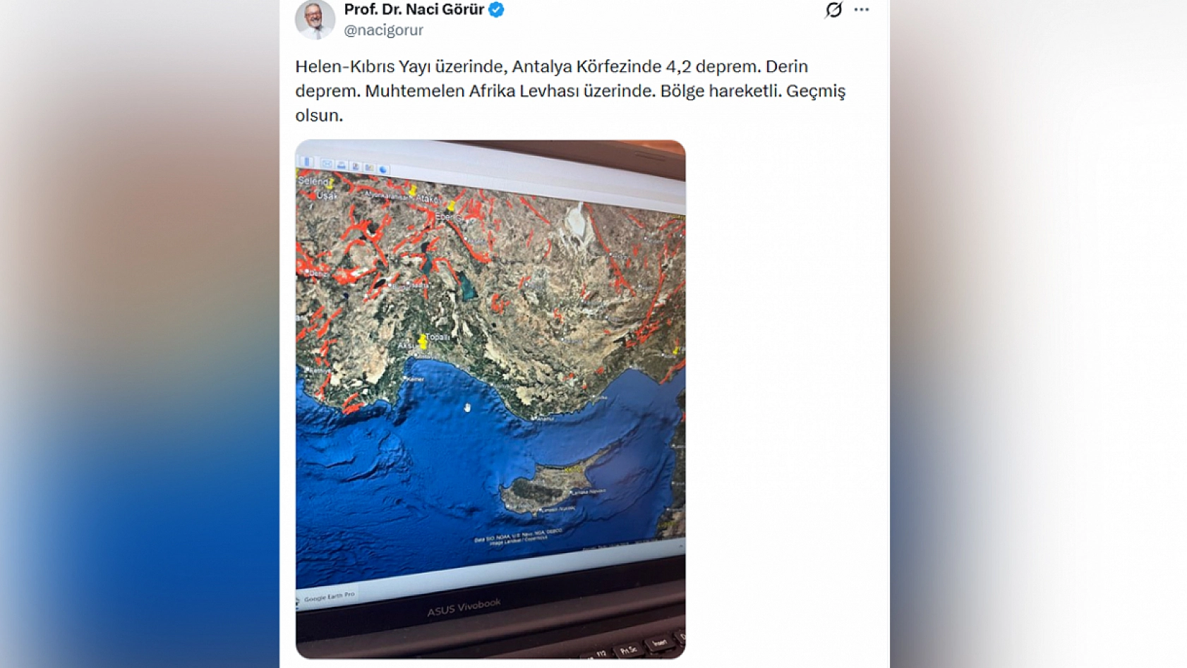 Görür'den kritik deprem açıklaması: Bölge hareketli