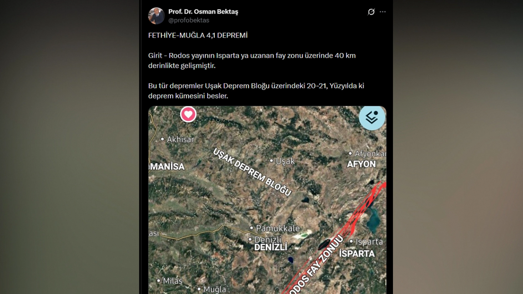 Bektaş'tan korkutan deprem açıklaması: O fay hattını işaret etti