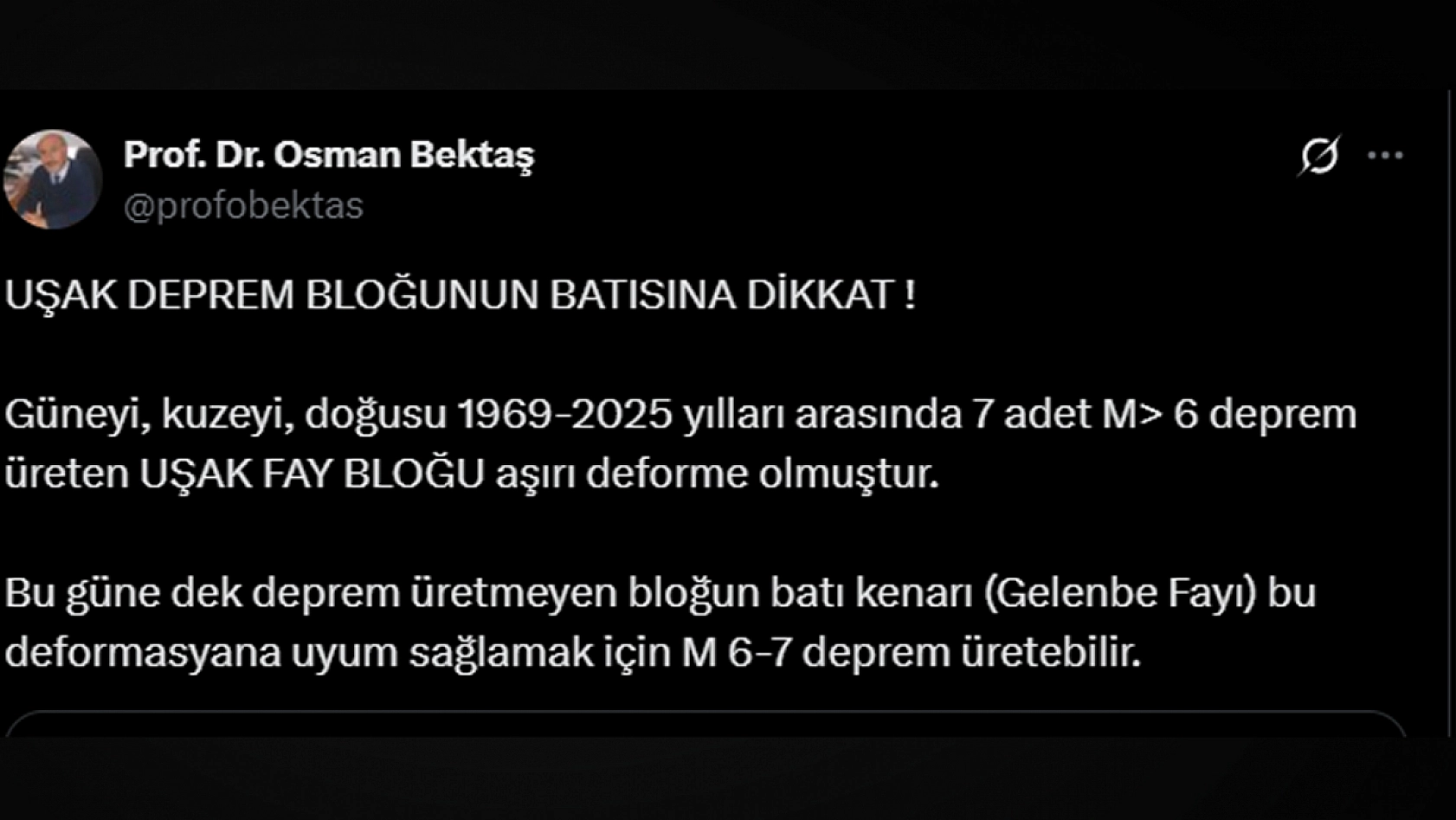 Uzman isimden kritik açıklama: 7 büyüklüğünde deprem üretebilir