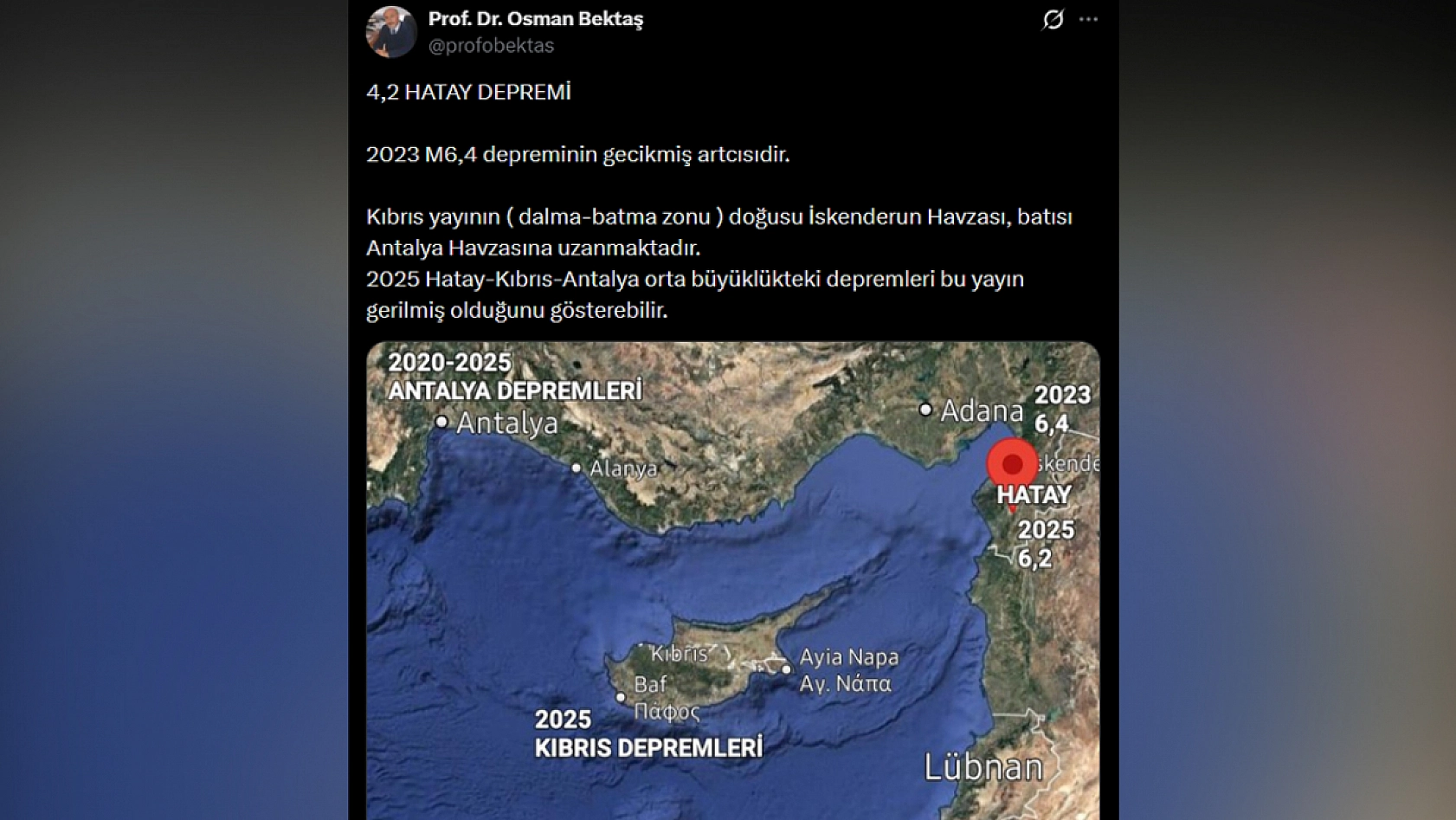 Prof. Dr. Osman Bektaş kritik deprem açıklaması!