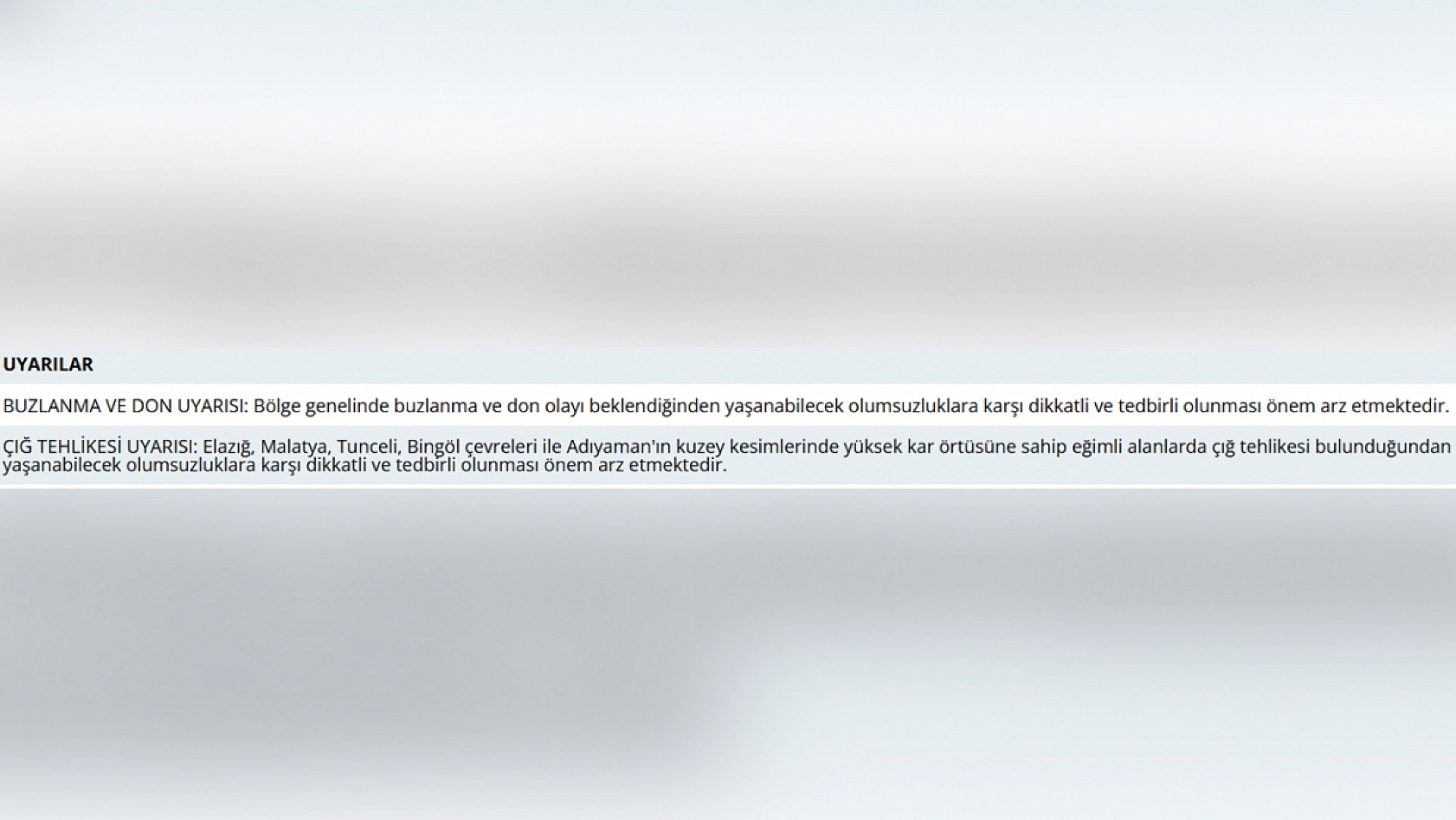 Elazığlılar dikkat! Meteoroloji'den peş peşe uyarı geldi!