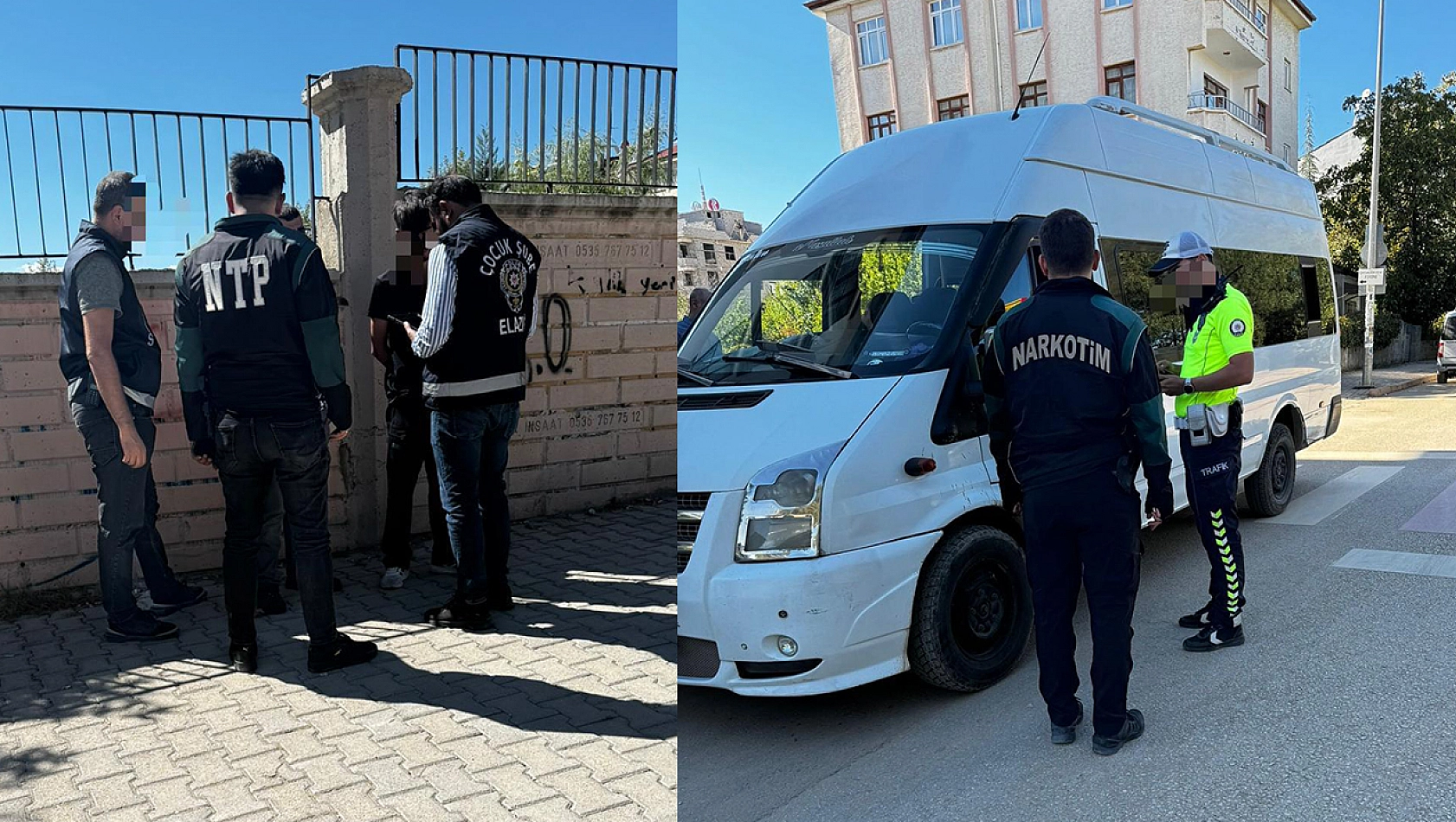 Elazığ'da polis ekipleri okul önlerinde