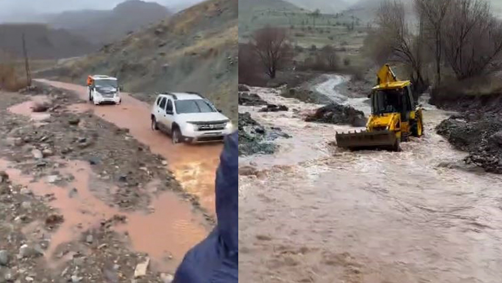 Elazığ'da Şiddetli Yağışlar Köy Yollarına Zarar Verdi