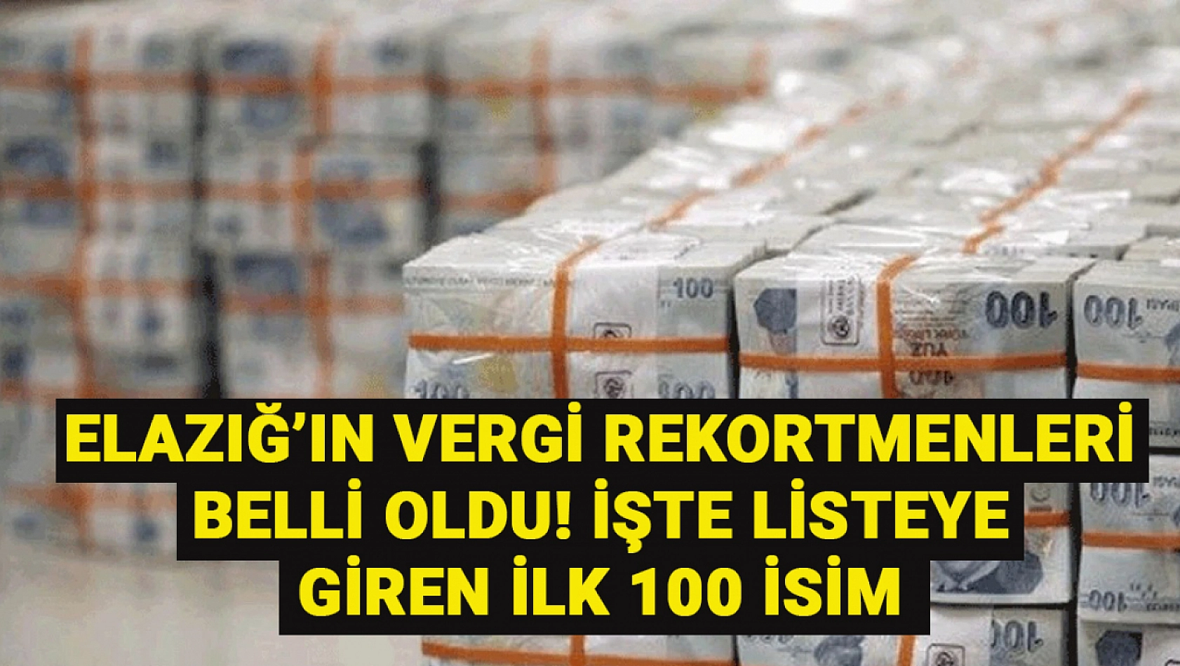 Elazığ'ın vergi rekortmenleri belli oldu! İşte listeye giren ilk 100 isim