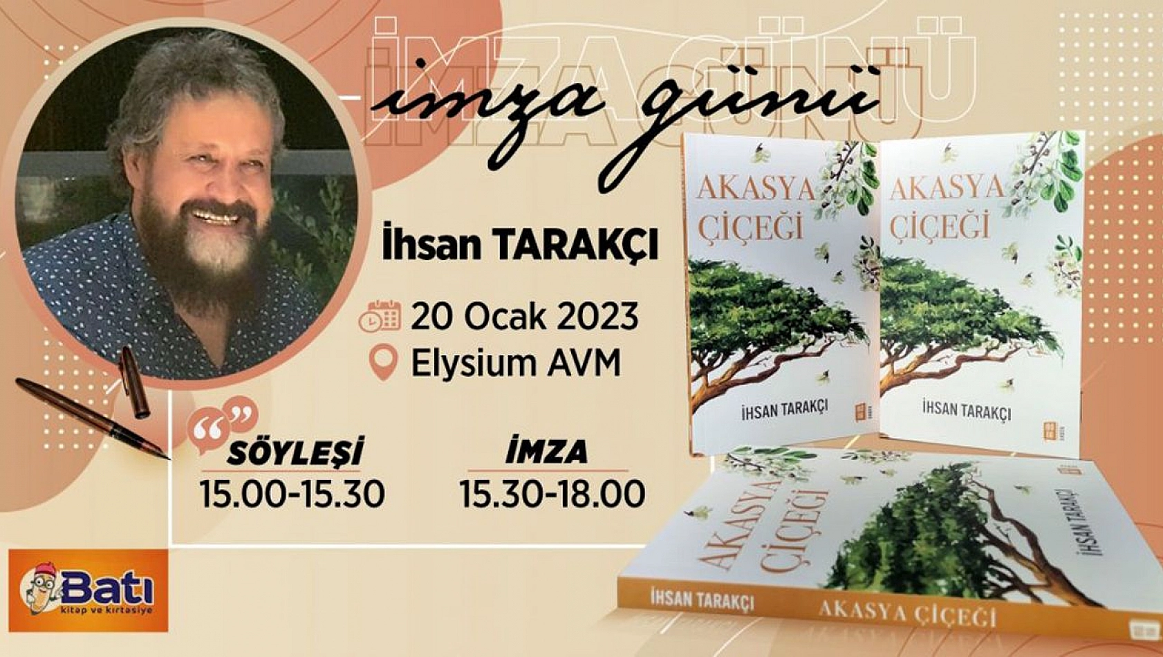 İhsan Tarakçı Yeni Eseri 'Akasya Çiçeği' için İmza Günü Düzenleyecek