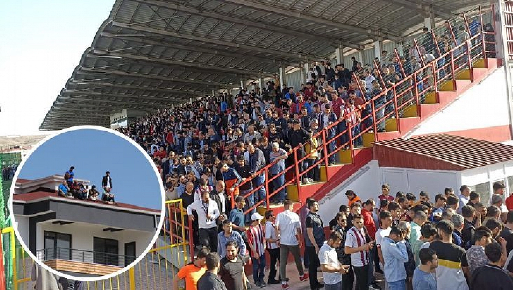 Tribünler, çatılar doldu taştı