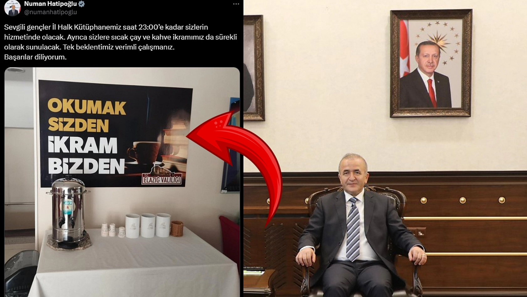 Vali Hatipoğlu sözünü tuttu, gençler sıra sizde!  'Okumak sizden, ikram bizden' kampanyası başladı