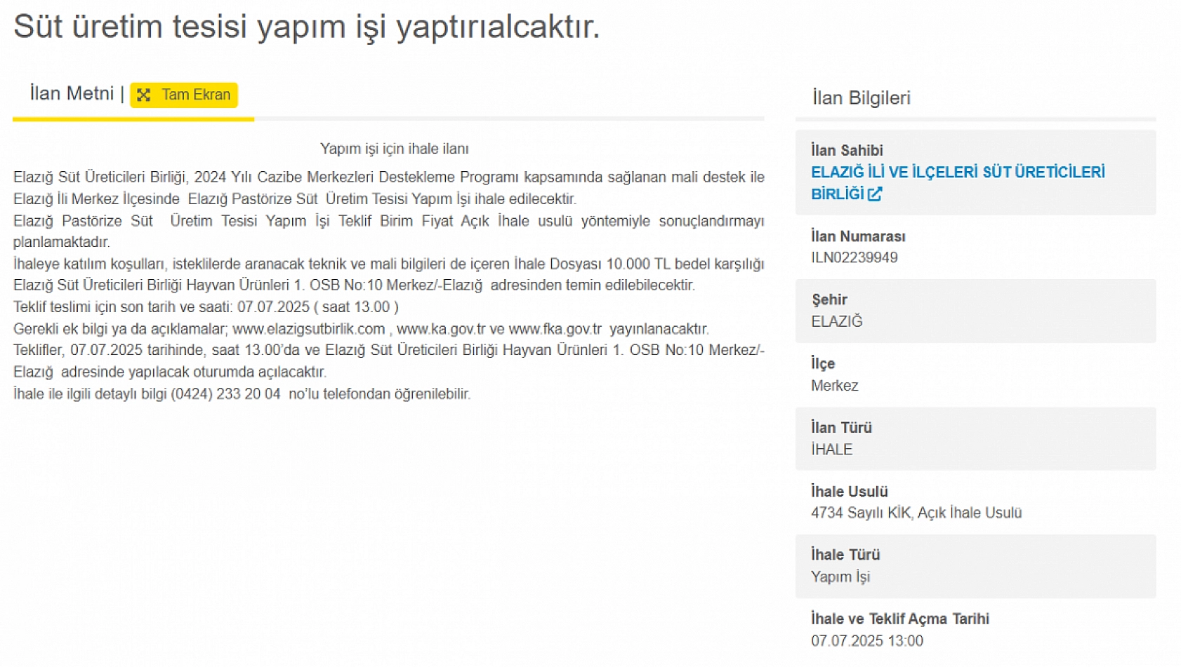 Elazığlı çiftçiler için dev yatırım: Elazığ'da kurulacak tesisle her şey değişecek!
