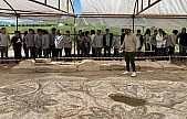 Elazığ'da tarihi mozaiği incelendi