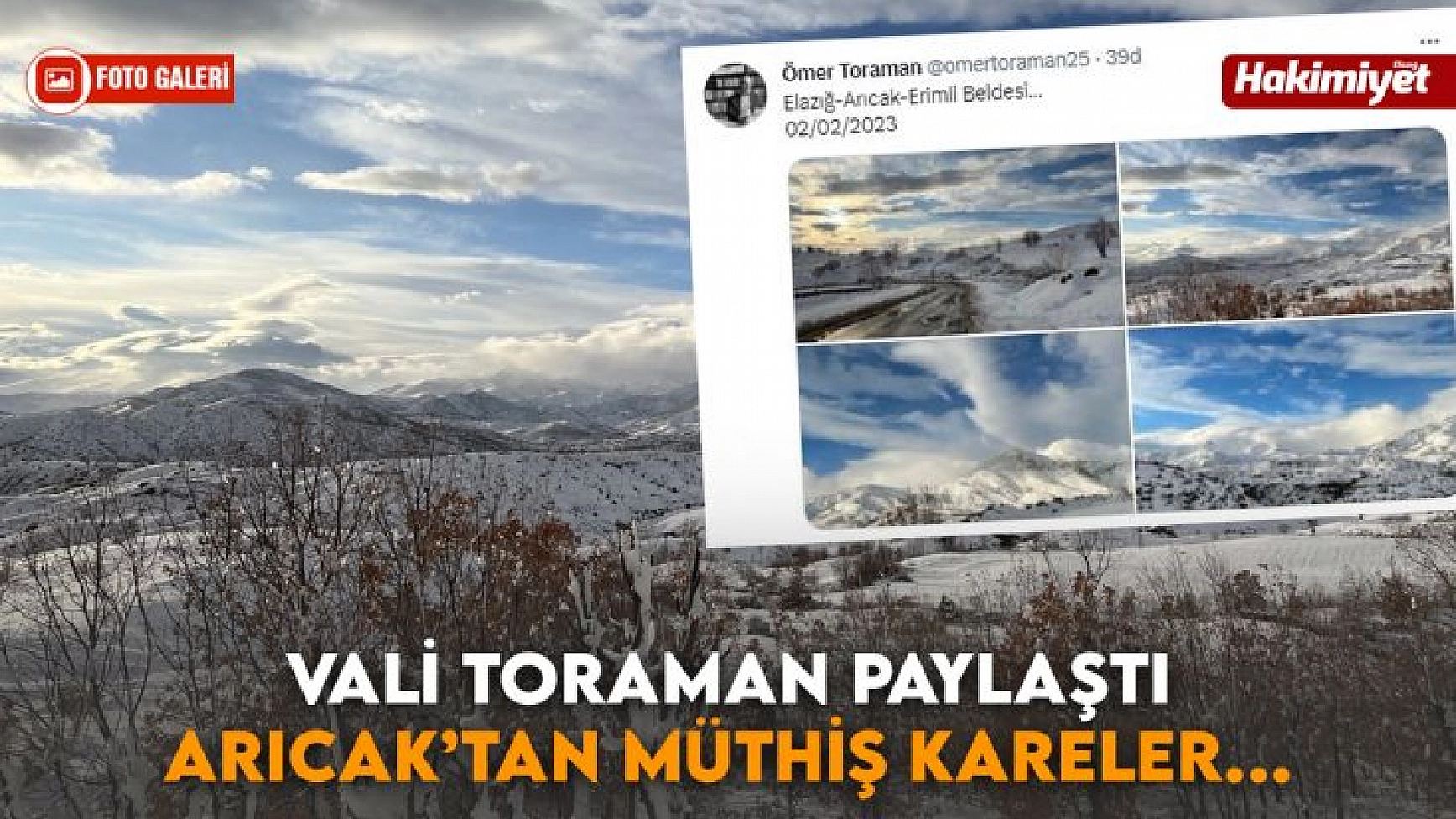 Vali Toraman Paylaştı Arıcak'tan Müthiş Kareler...