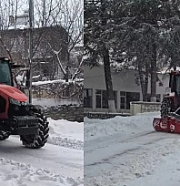 Ağın'da yoğun kar yağışına vatandaşlardan destek