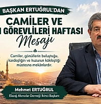 Başkan Ertuğrul'dan Camiler ve Din Görevlileri Haftası mesajı