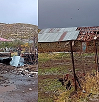 Bingöl'de fırtına çatıları uçurdu