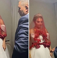 Bu nasıl gelenek? Gelinin yüz ifadesi olan biteni özetliyor