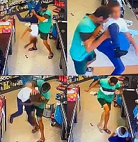 Çocuğu yerden yere vurarak darp etti
