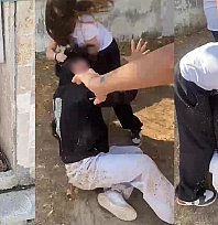 Dehşet anlar! Kız çocuğunu ıslatıp dövdüler