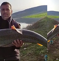 Elazığ Barajı'nda 27 kiloluk turna balığı yakalandı