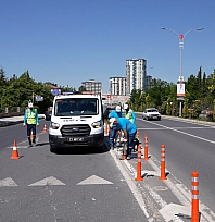 Elazığ Belediyesi, trafik işaretleme çalışmaları gerçekleştiriyor