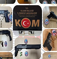 Elazığ'da 75 aranan tutuklandı, 24 ruhsatsız silah ele geçirildi