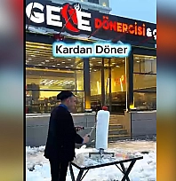 Elazığ'da Gece Dönercisi'nden kardan döner sürprizi