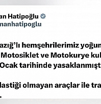 Elazığ'da kar nedeniyle motosiklet ve motokurye yasağı