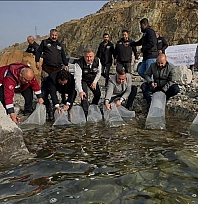 Elazığ'da Karakaya Baraj Gölü'ne 420 bin yavru balık bırakıldı