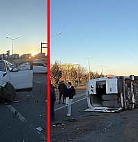 Elazığ'da kırmızı ışık ihlali kaza getirdi: 2 Yaralı