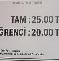 Elazığ'da minibüs ücretlerine zam yapıldı