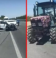 Elazığ'da otomobil ile traktör çarpıştı: 1 Yaralı