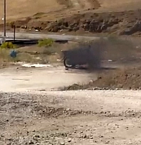 Elazığ'da park halindeki motosiklet yandı