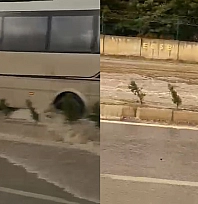 Elazığ'da yağış sürücülere zor anlar yaşattı