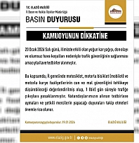 Elazığ'da yasaklar uzatıldı