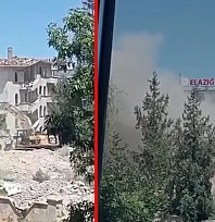 Elazığ'da yıkım sırasında ölümle burun buruna geldi