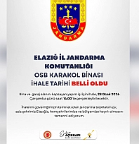 Elazığ İl Jandarma Komutanlığı OSB Karakol Binası ihaleye çıkıyor
