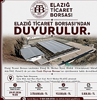 Elazığ Ticaret Borsası'ndan ihale duyurusu